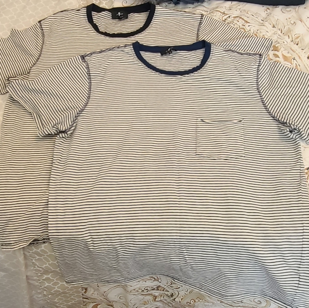Men's 7 For All Mankind T Shirts Large Black Navy